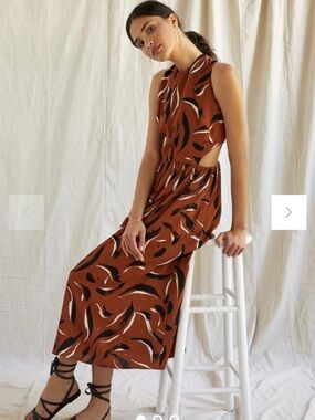 Corey Lynn Calter Cutout Waist Midi Dress